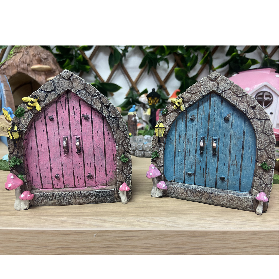 Pink or Blue 10cm Fairy Garden Door