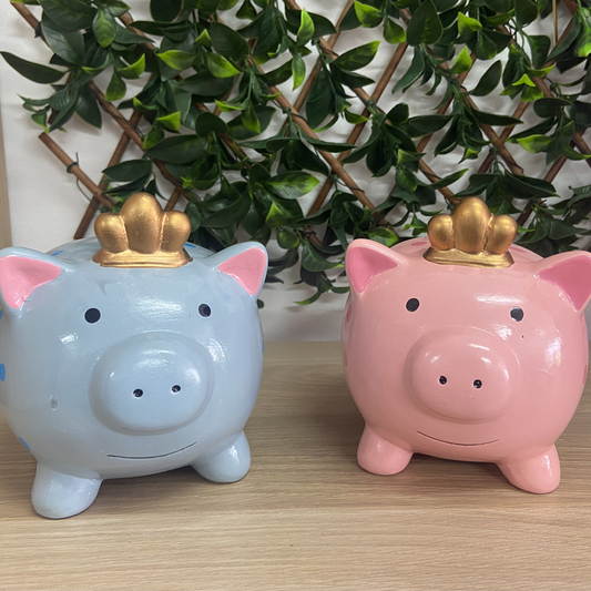 Pink or Blue Pig Princess Money Box