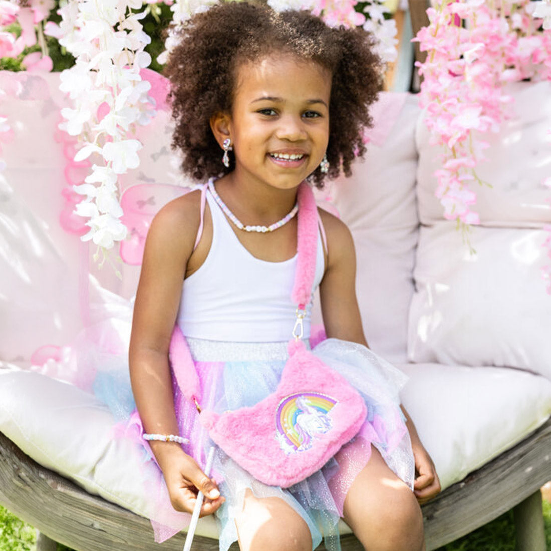 Pink Rainbow Cuddle Crossbody Purse