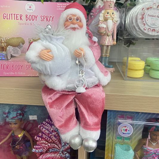 Pink Sitting Santa