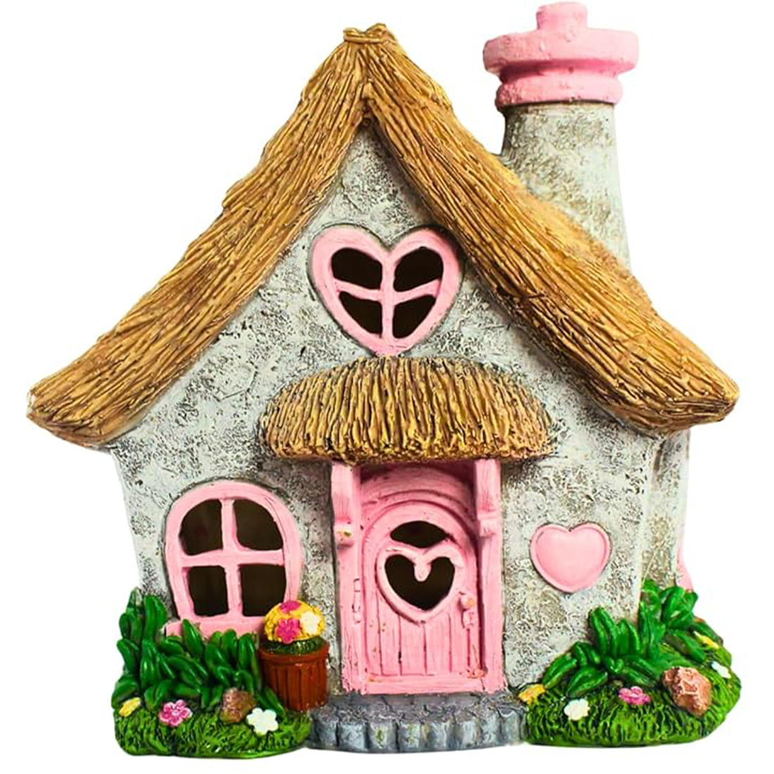 Pink Solar Fairy Cottage House