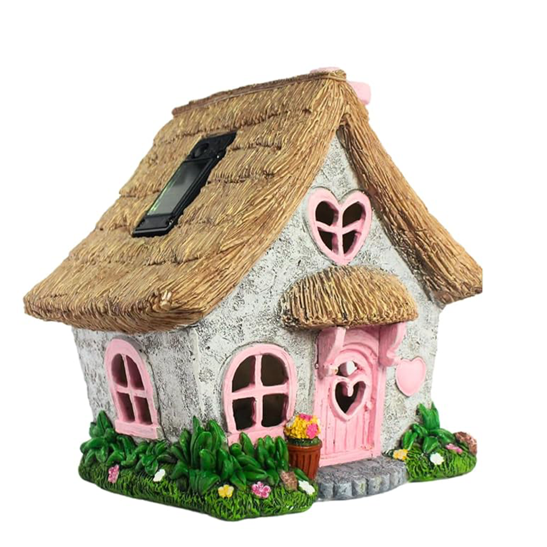 Pink Solar Fairy Cottage House