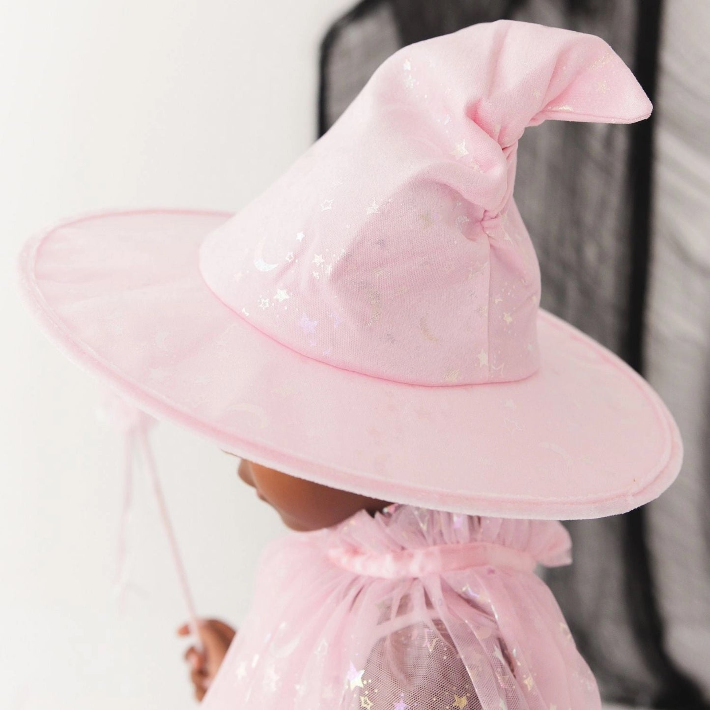 Pink Witch Dress Up Set Cape Hat and Wand Costume