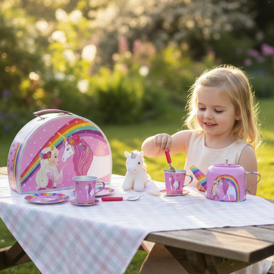 Princess & The Unicorn Tin Tea Set