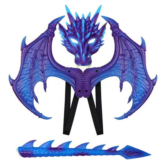 Purple Dragon Wings Mask and Tail Set