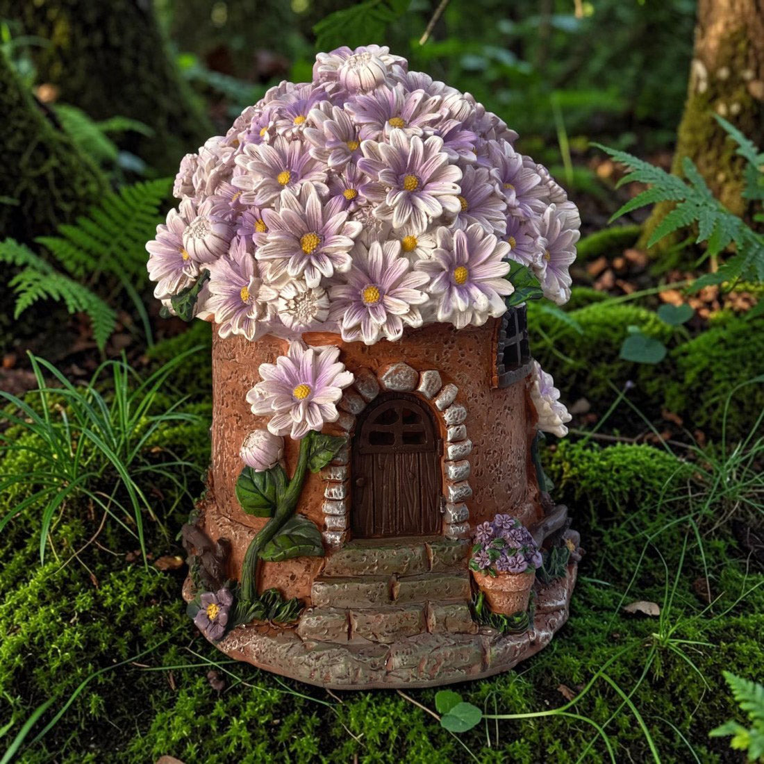 Purple Flower Fairy House