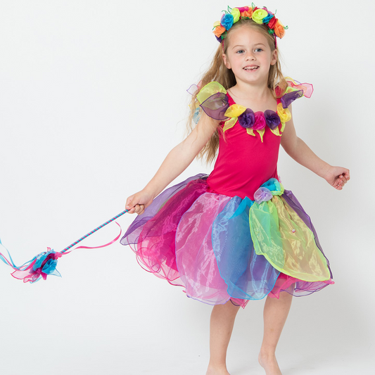Rainbow Wish Fairy Dress and Wishing Wand