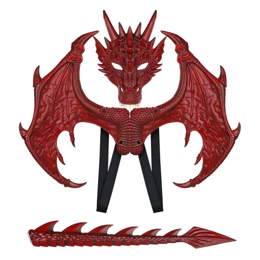 Red Dragon Wings Mask and Tail Set