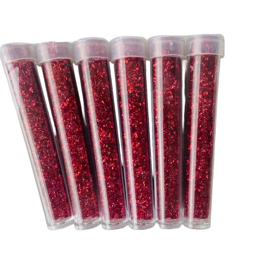 Red Glitter Tubes Pack 6