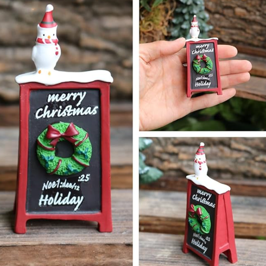 Red Miniature Shop Decorative Christmas Notice Board