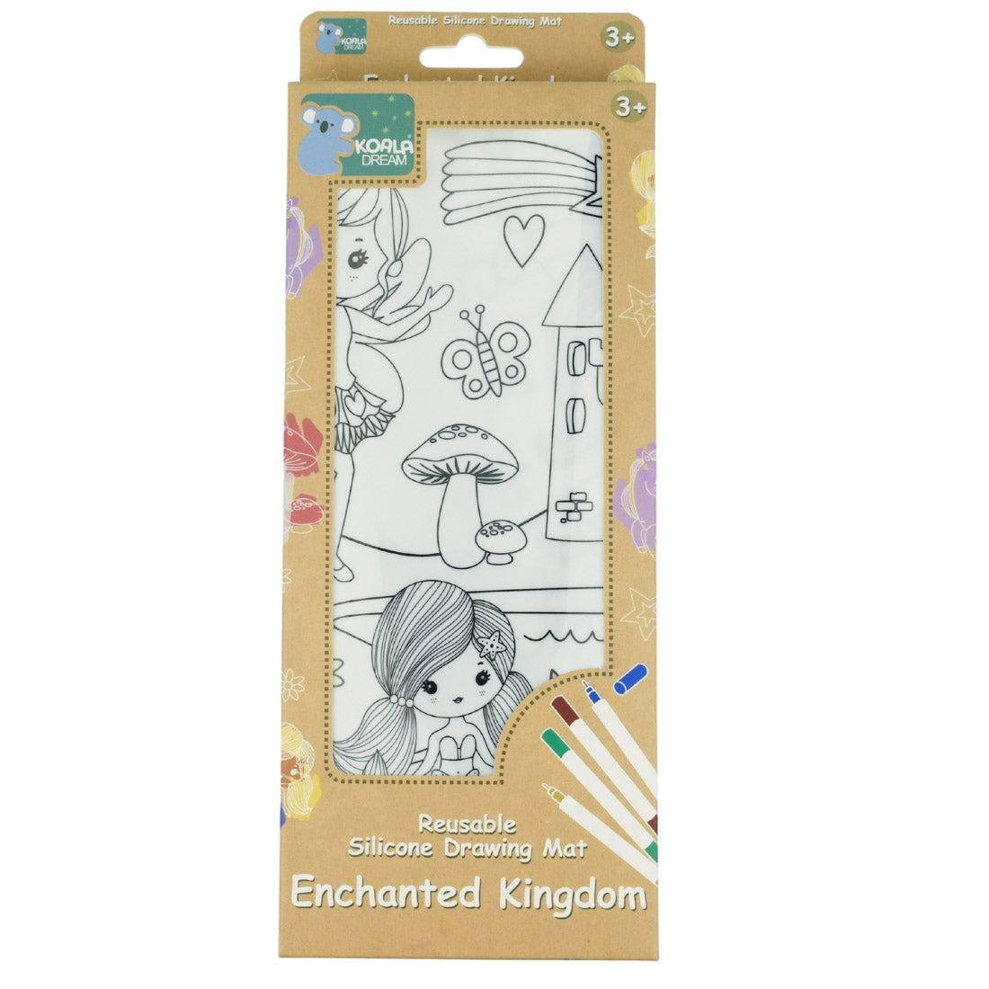 Reusable Silicone Drawing Mat & Markers Enchanted Kingdom