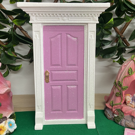 Secret Light Pink Fairy Door with Glitter