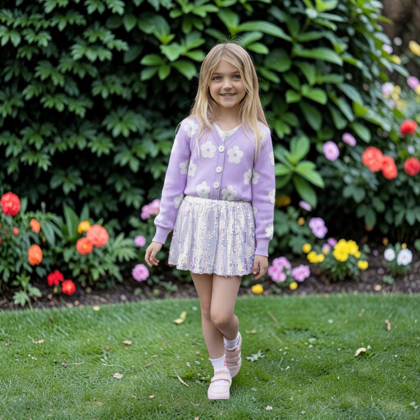 Sequins Sparkle Skirt Tutu With Satin Waistband