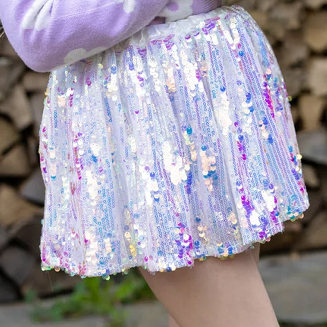 Sequins Sparkle Skirt Tutu With Satin Waistband