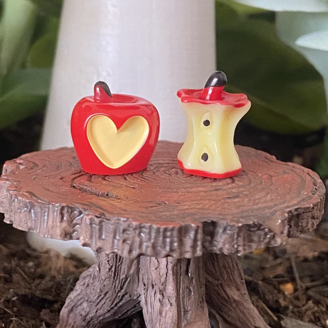 Set of Two Miniature Red Apples