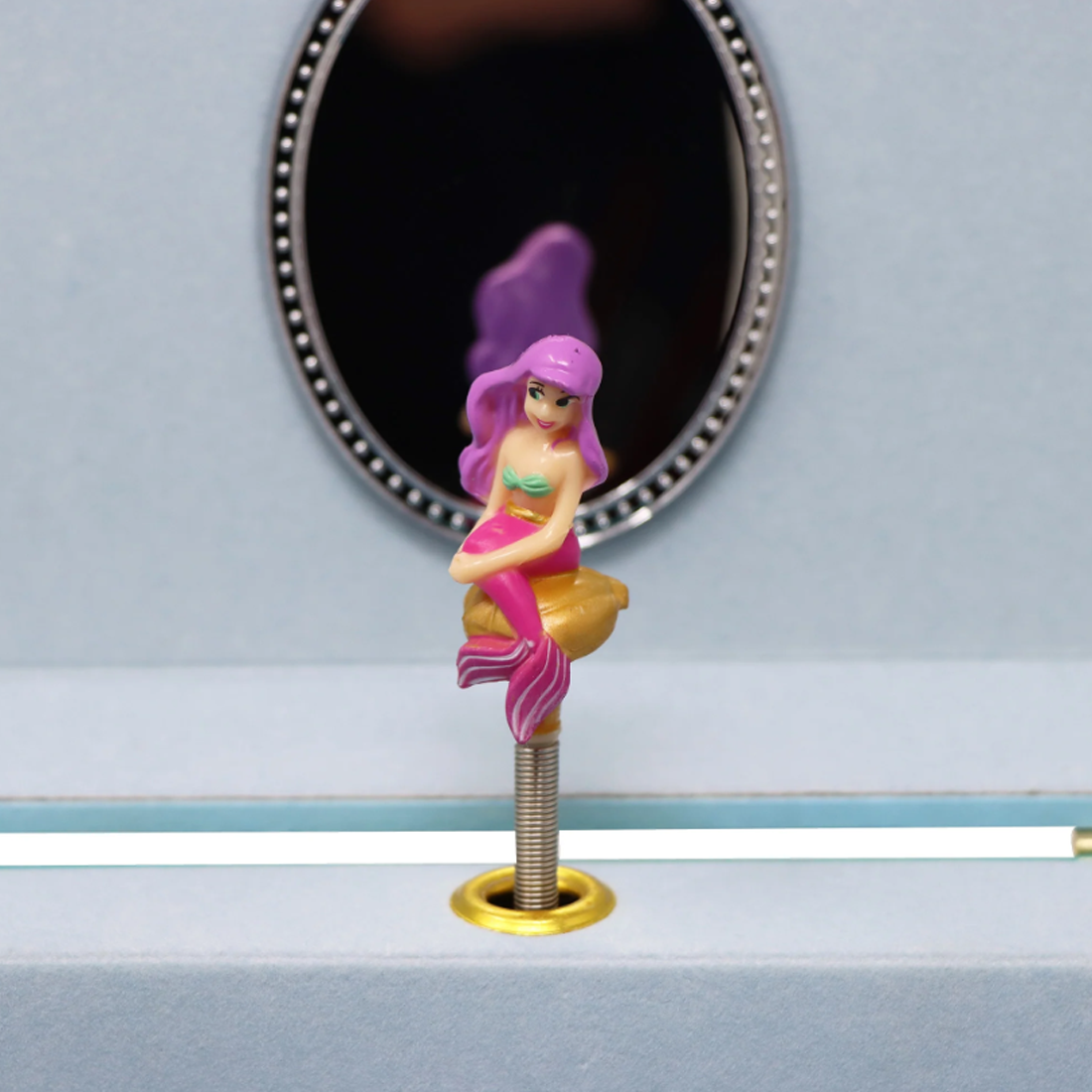 Shimmering Mermaid Musical Jewellery Box with Twirling Mermaid Figurine