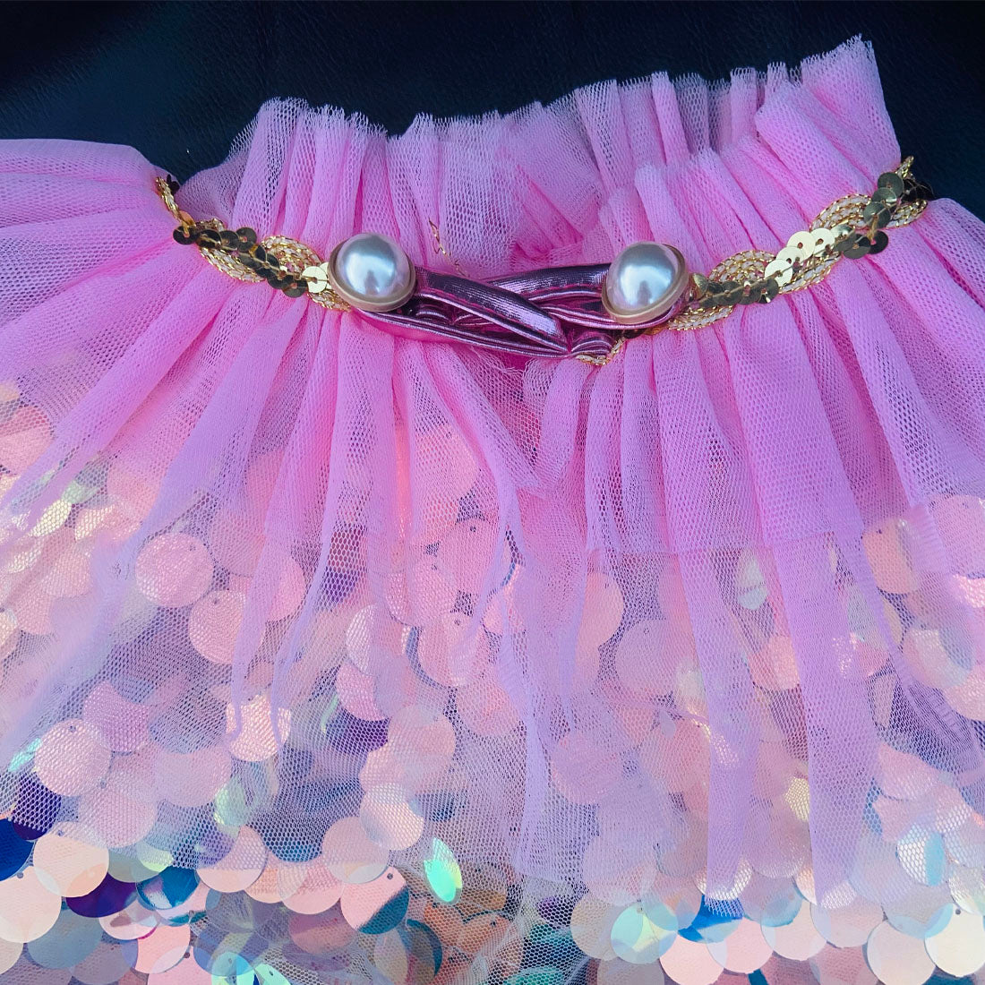 Shimmering Mermaid Pink Sequinned Cape