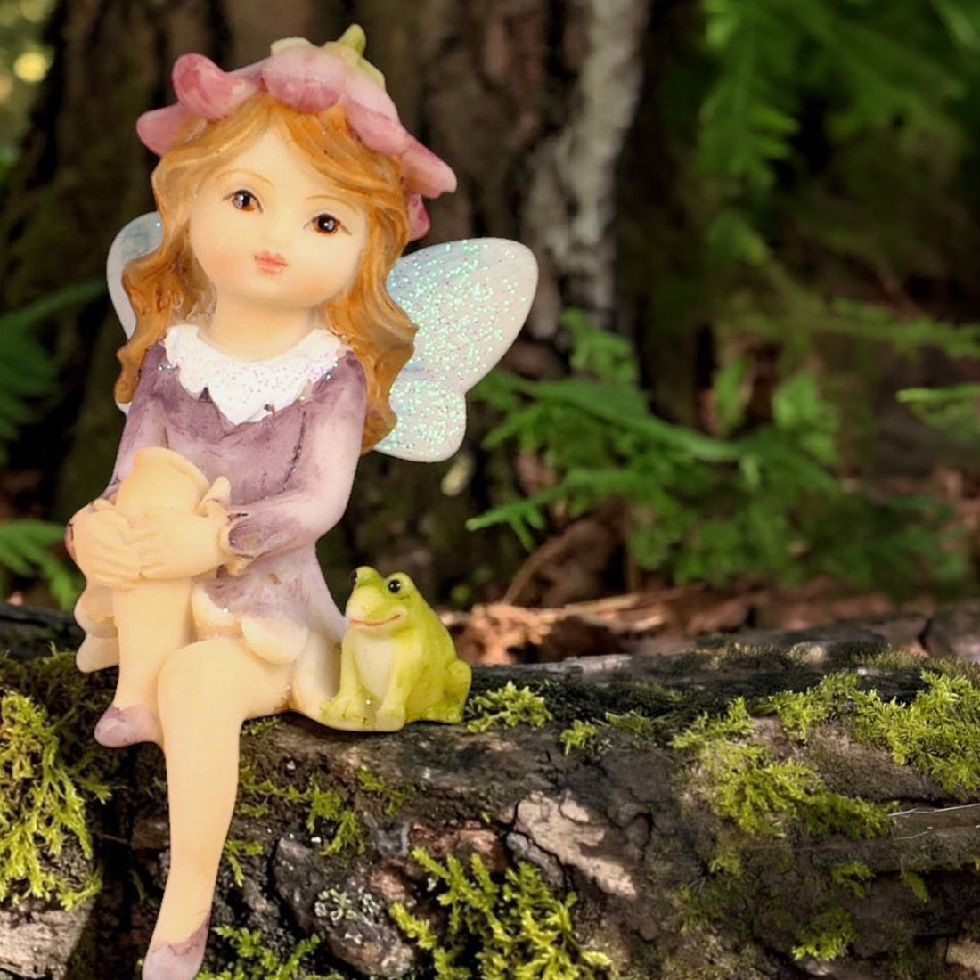 Sitting Fairy Friends Figurines Pink or Purple
