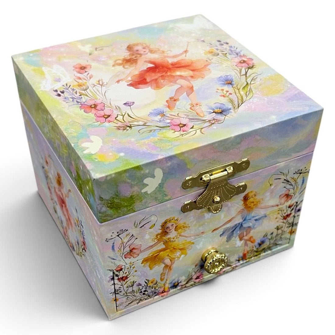Small Musical Skipping Fairy Jewellery Box With Drawer
