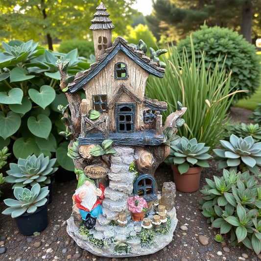 Solar Fairy Garden Gnome Welcome House