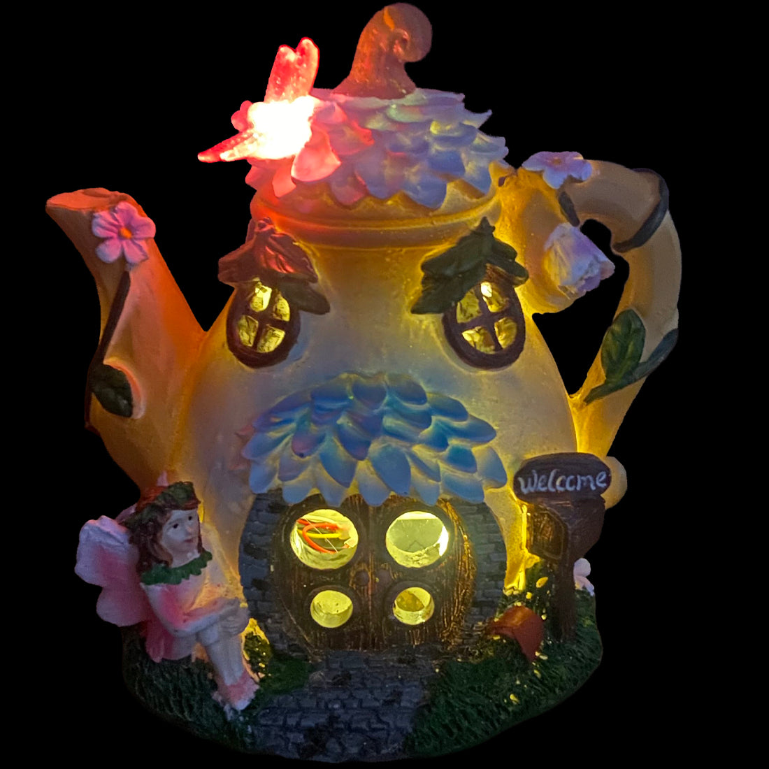 Solar Fairy Garden Teapot Home