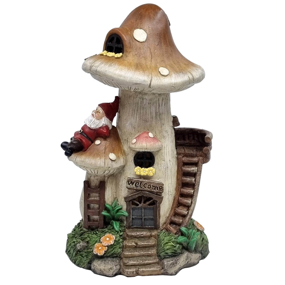 Solar Mushroom House with Gnome