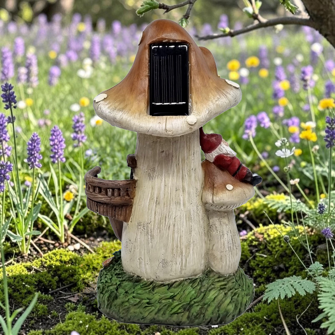 Solar Mushroom House with Gnome