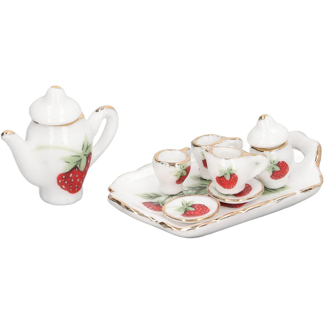 Strawberry Tea Set with Tray