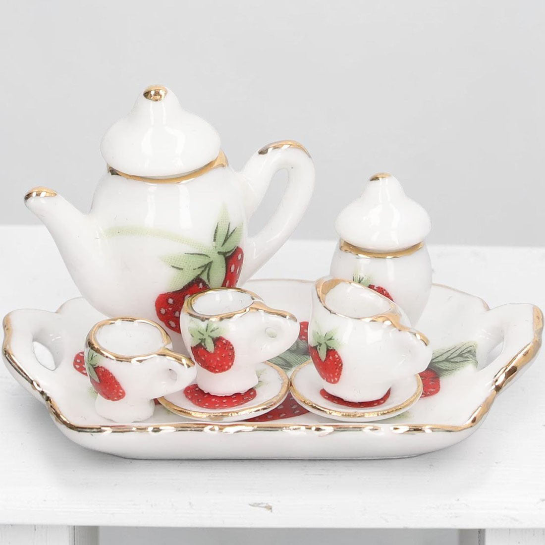 Strawberry Tea Set with Tray