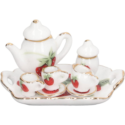 Strawberry Tea Set with Tray
