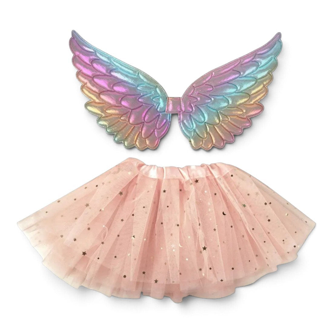 Toddler Rainbow Butterfly Wings & Coral Tutu Set  12–18 Months