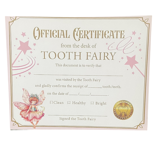 Tooth Fairy Certificate
