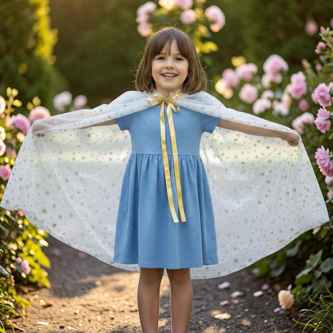 Tulle Star Cape Ivory and Gold