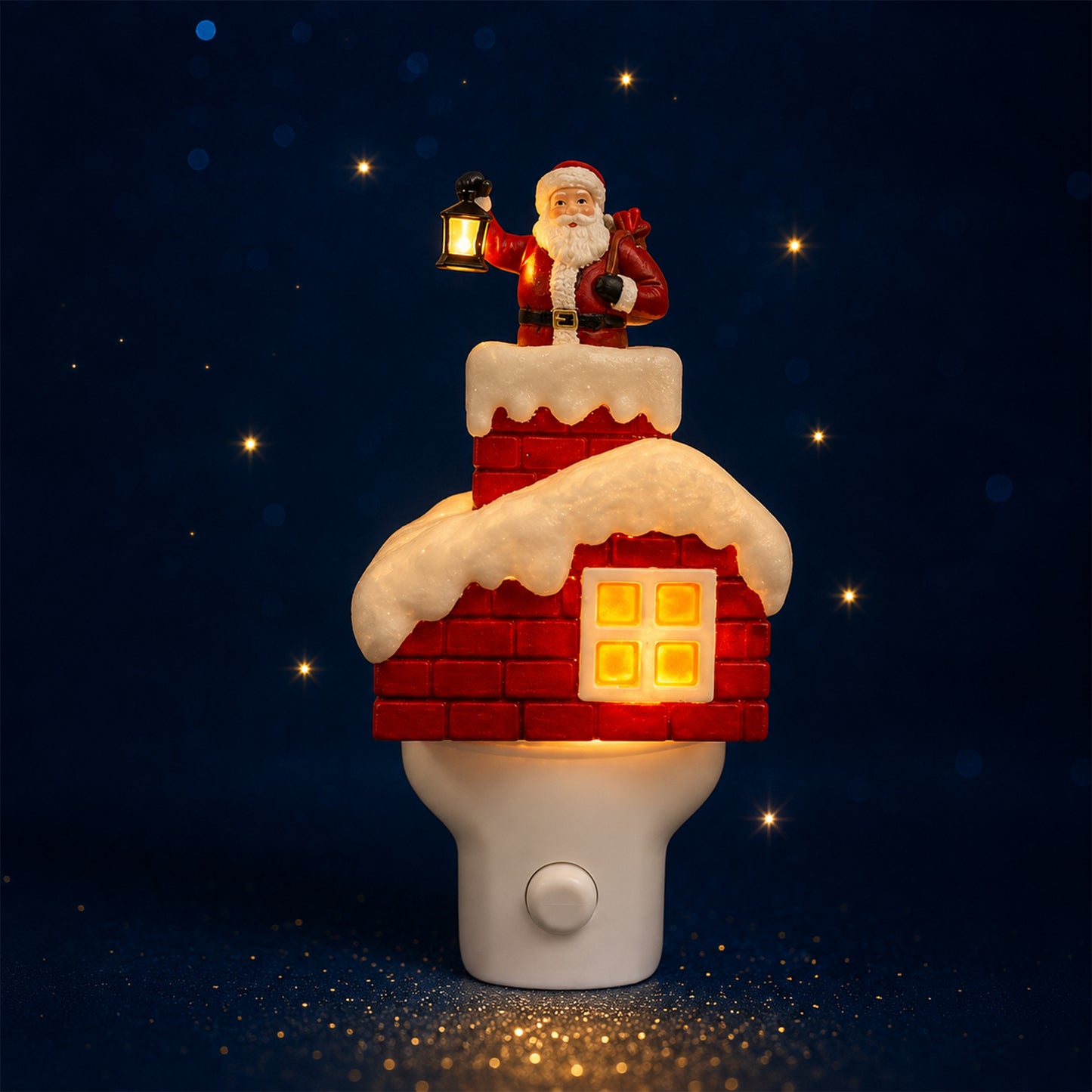 Twinkle Tide Plug-in Night Light with Santa Chimney