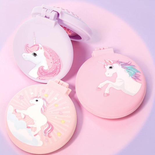 Unicorn Compact Hairbrush/ Mirror