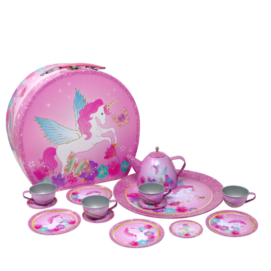 Unicorn Rainbow 15 Piece Tin Tea Set