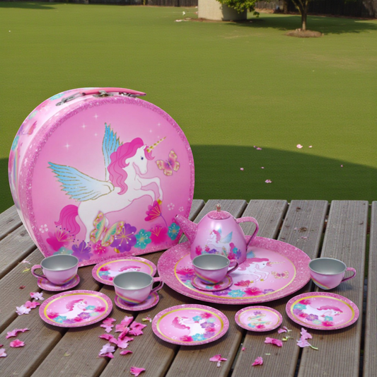 Unicorn Rainbow 15 Piece Tin Tea Set