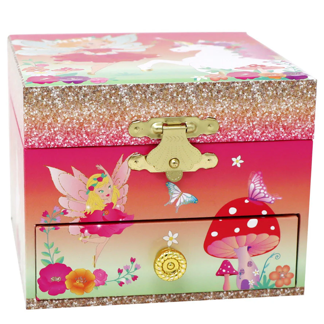 Unicorn & The Pixie Fairy Small Musical Jewellery Box