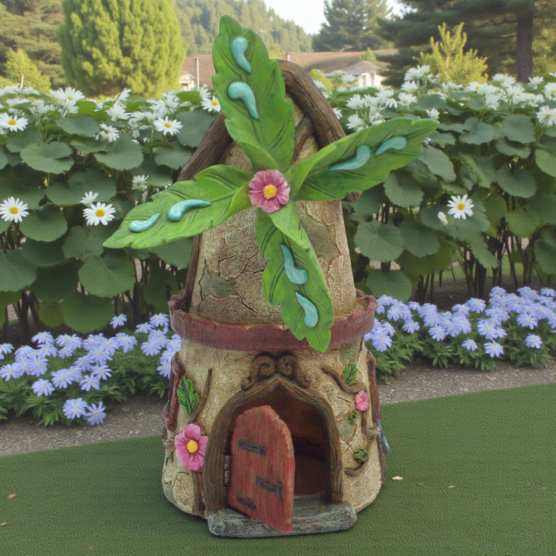 Windmill Fairy House with Opening Door