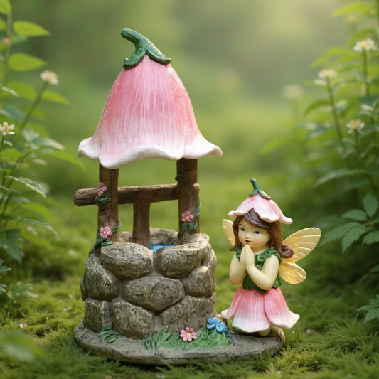 Wishing Fairy at a Wishing Well Figurine