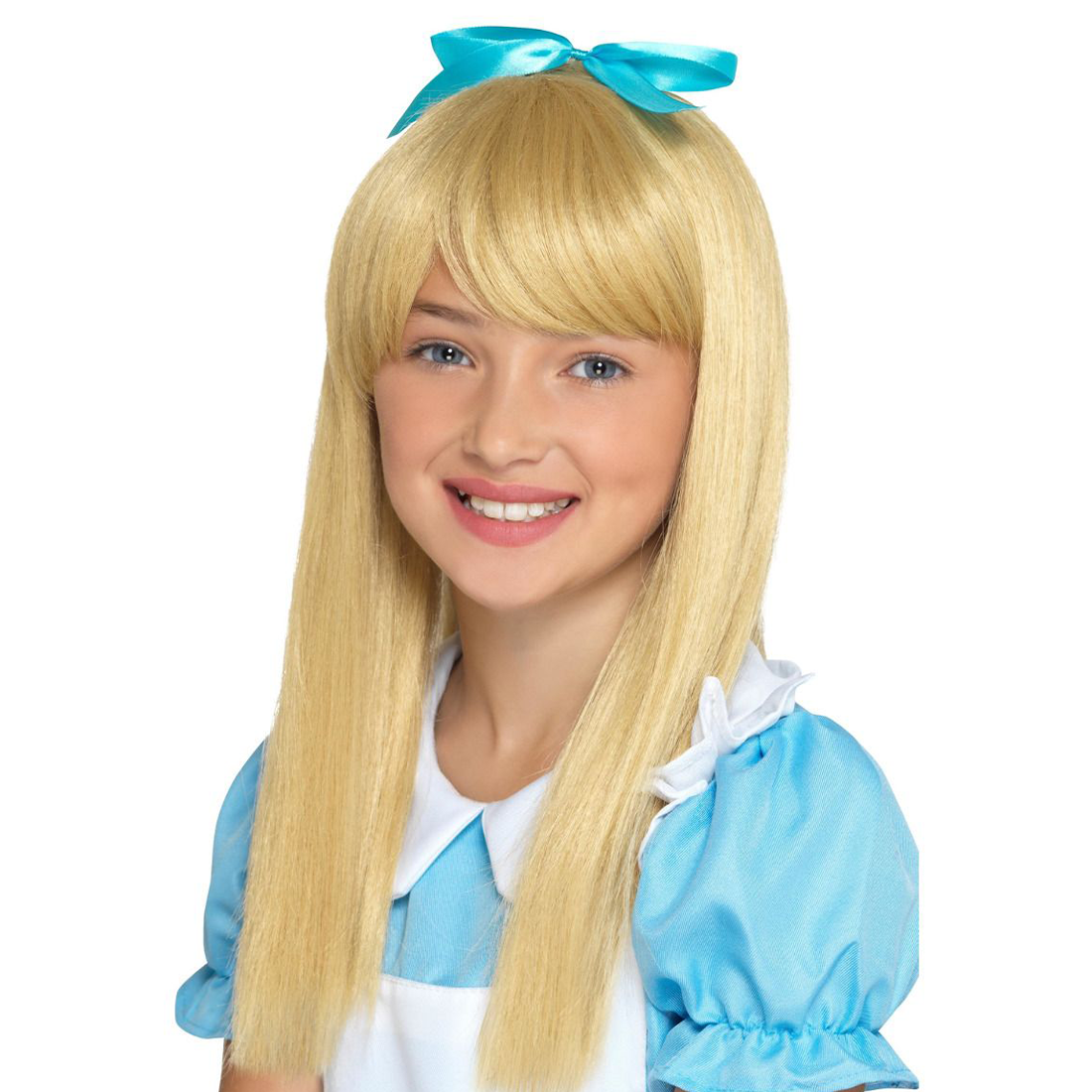 Widmann – Peluca De Princesa Negra Con Lazo, Pelo Sintético De Media Longitud, Ideal Para Disfraces De Blancanieves Y Halloween