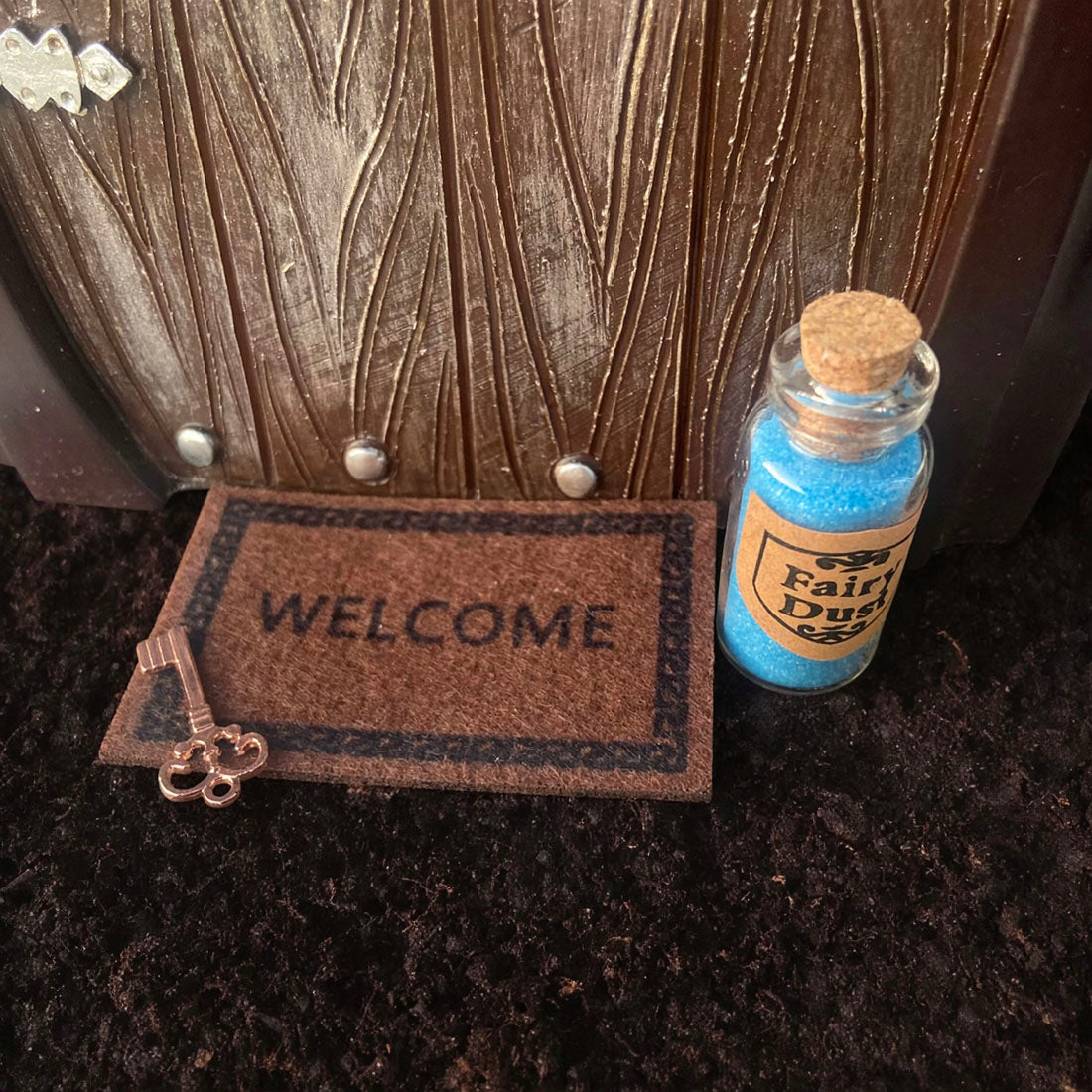 Magical Wooden Arch Fairy Door Set with Welcome Mat, Fairy Key & Fairy Dust