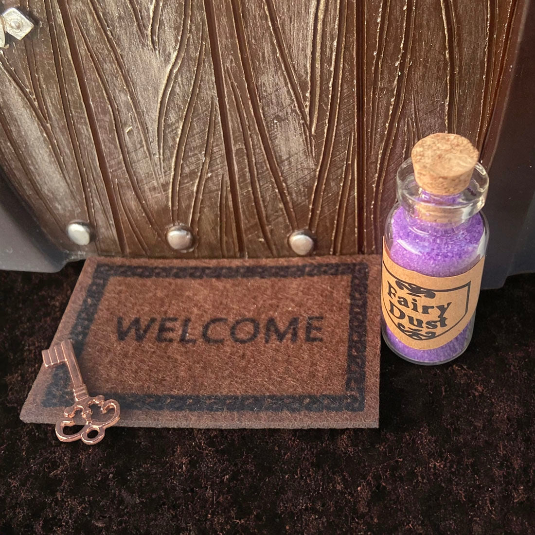 Magical Wooden Arch Fairy Door Set with Welcome Mat, Fairy Key & Fairy Dust