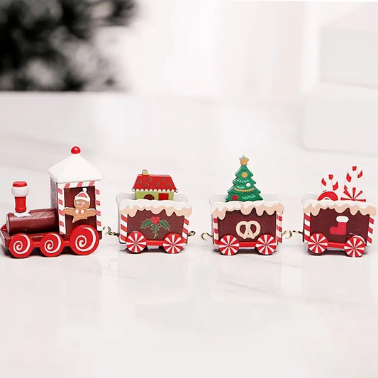 Wooden Miniature Christmas Train Set