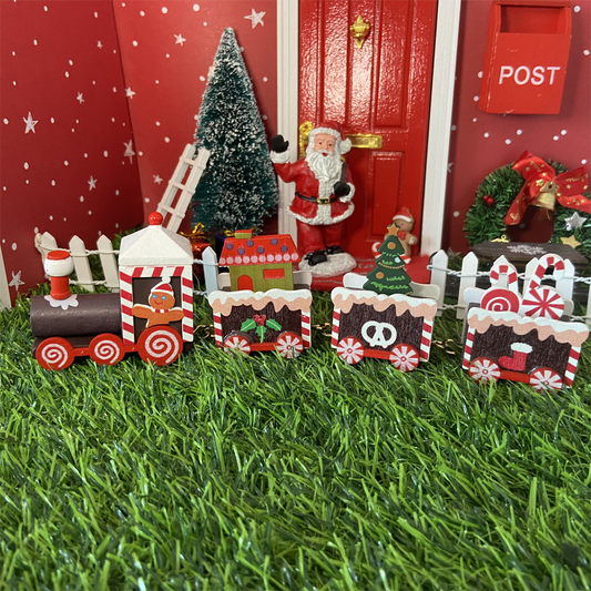Wooden Miniature Christmas Train Set