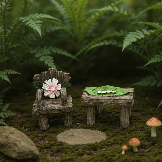 Wooden Texture Mini Fairy Garden Furniture