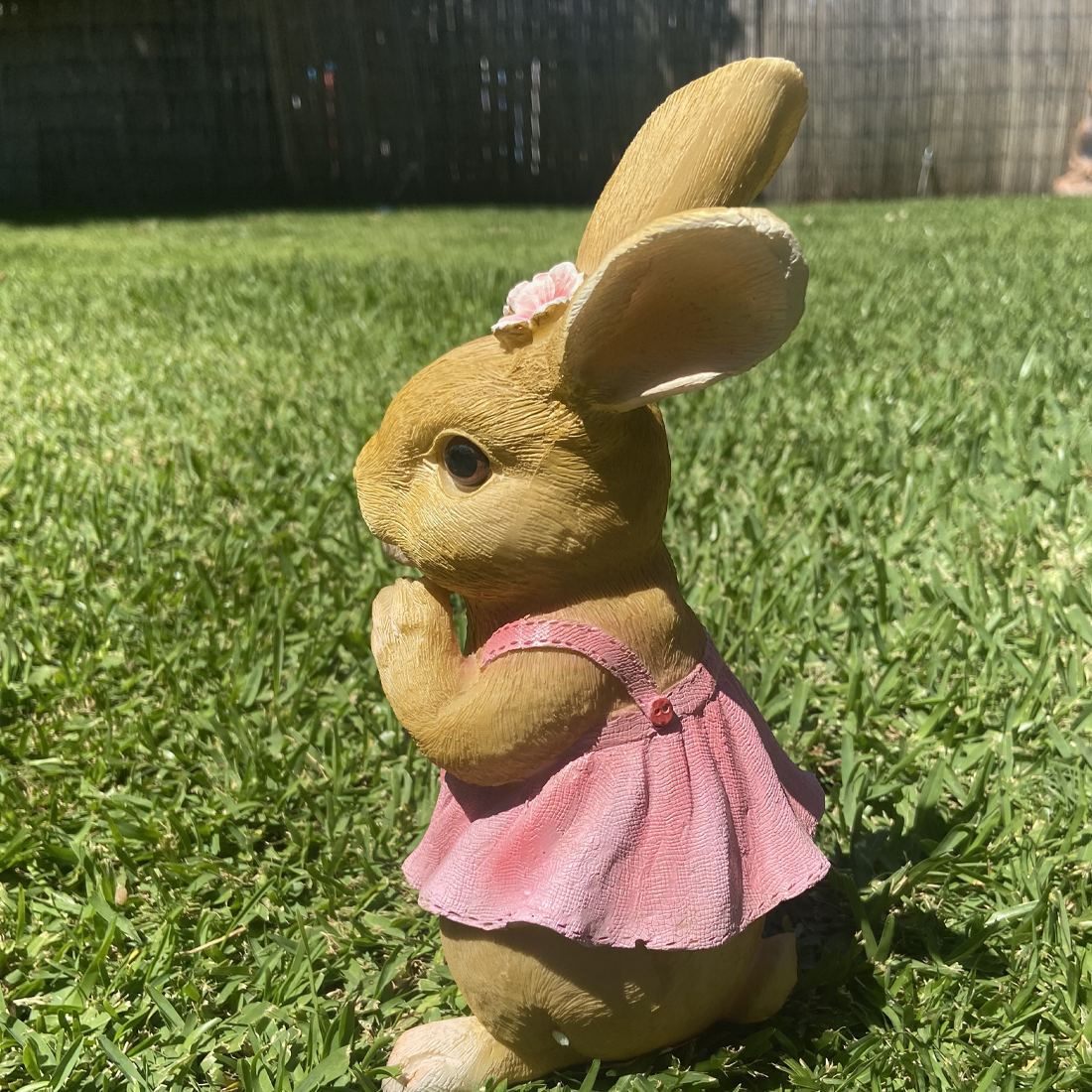 24cm Bunny in Pink Dress Figurine