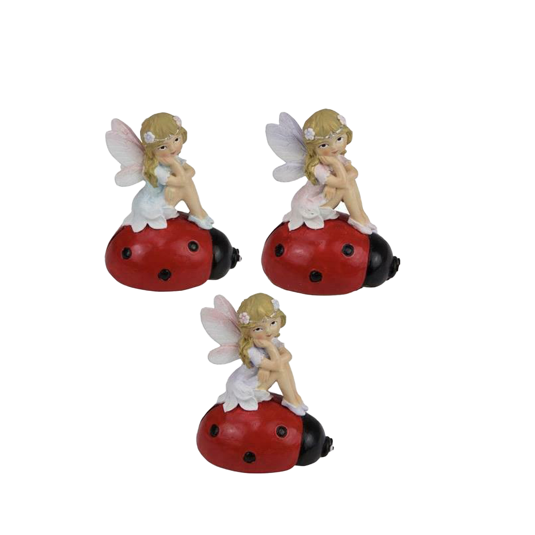 Fairy Sitting on Ladybug Figurine
