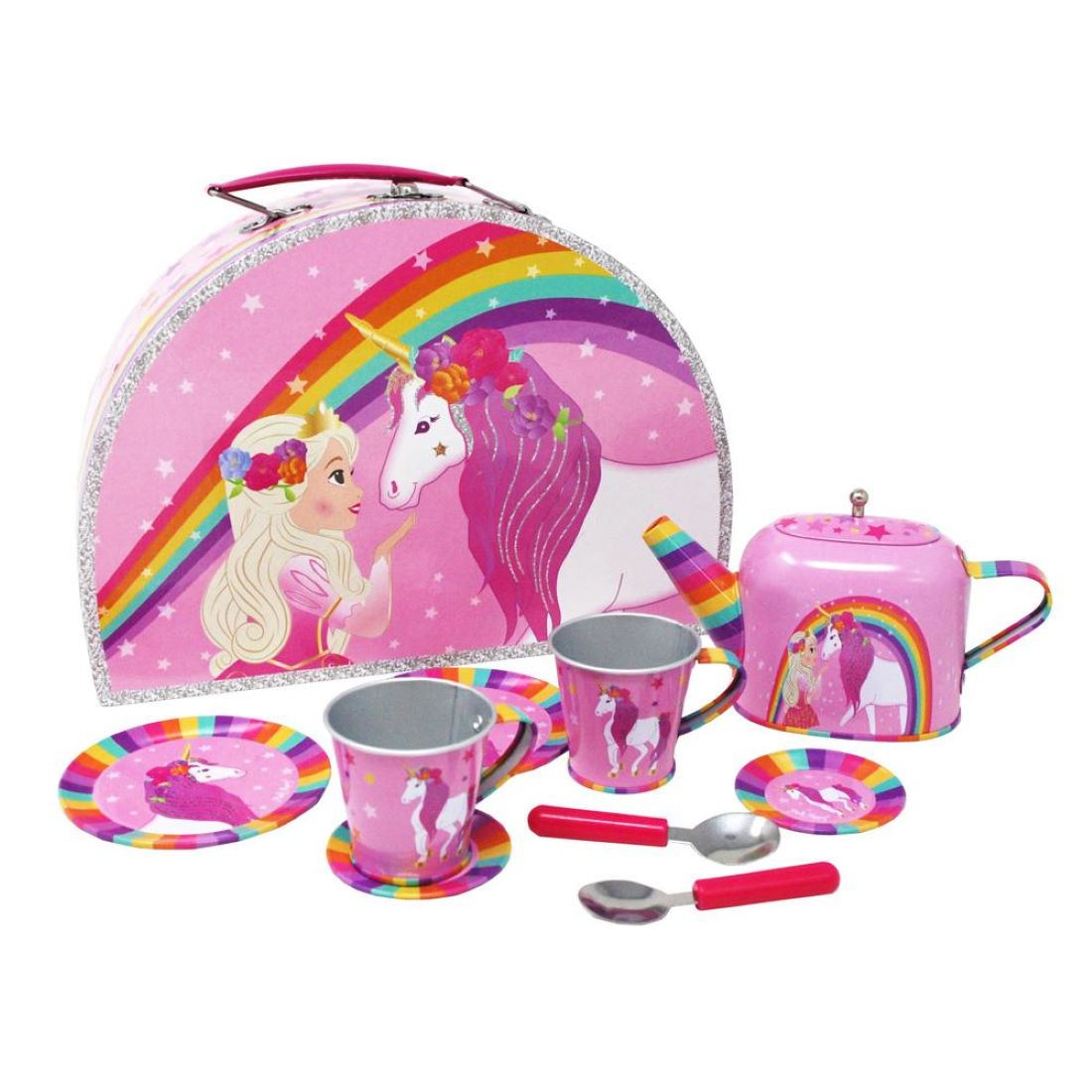 Princess & The Unicorn Tin Tea Set