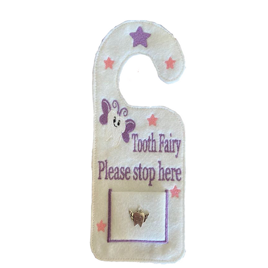 Embroidered Tooth Fairy Door Hanger